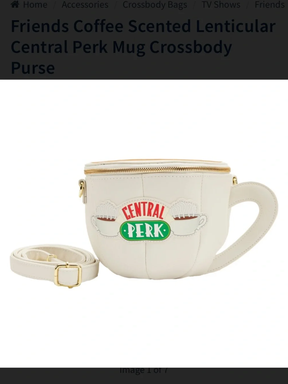 LOUNGEFLY CENTRAL PERK FRIENDS COFFE MUG CROSSBODY  PURSE